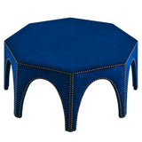 Octagon Velvet Ottoman with Nailhead Trim – 44 Inch - Ottomans available at Alpine Outlets in Denver