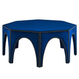 Octagon Velvet Ottoman with Nailhead Trim – 44 Inch - Ottomans available at Alpine Outlets in Denver