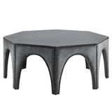 Octagon Velvet Ottoman with Nailhead Trim – 44 Inch - Ottomans available at Alpine Outlets in Denver