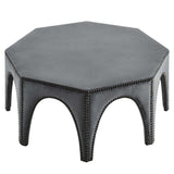 Octagon Velvet Ottoman with Nailhead Trim – 44 Inch - Ottomans available at Alpine Outlets in Denver