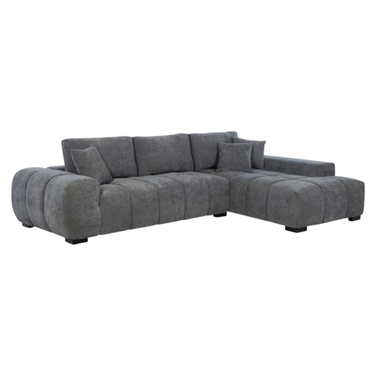 Octavia 2 Piece Charcoal Gray Right Arm Facing Sectional and Chaise - Living Room Furniture available at Alpine Outlets in Denver