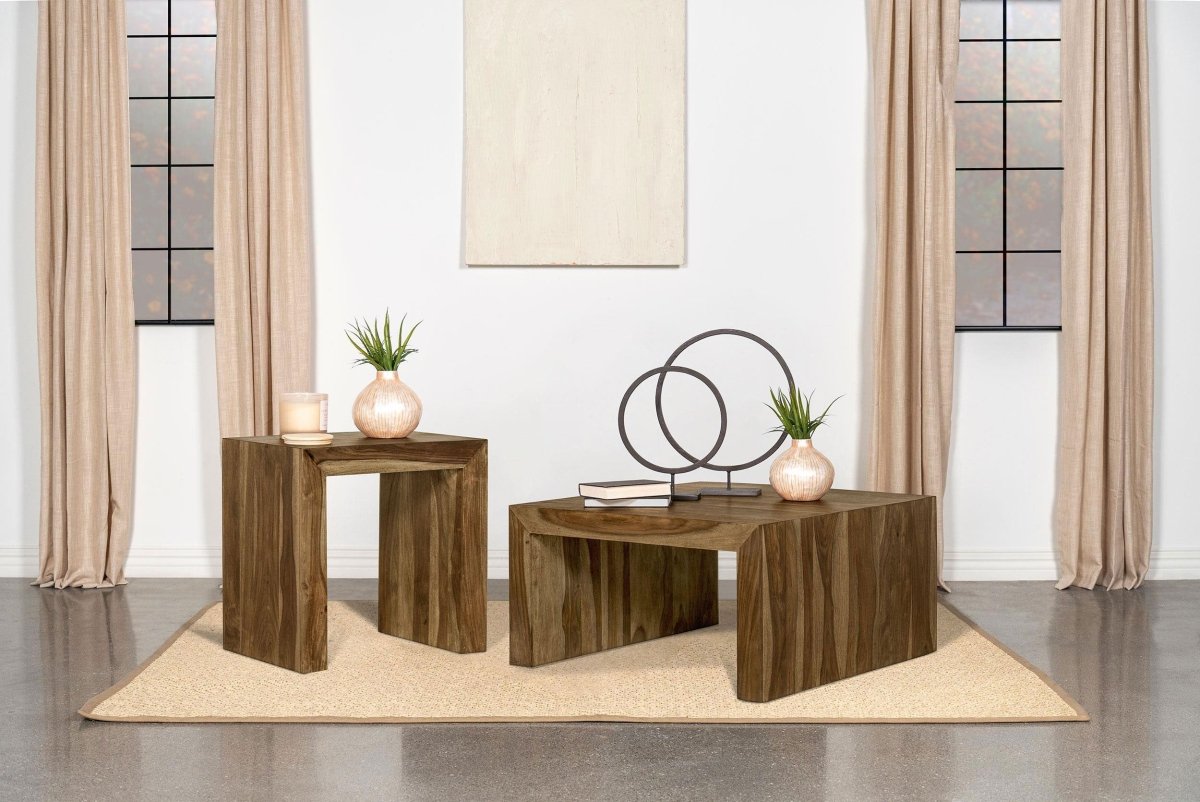 Odilia 2 - Piece Solid Wood Coffee and End Table Set Auburn - Coffee Table Sets available at Alpine Outlets in Denver