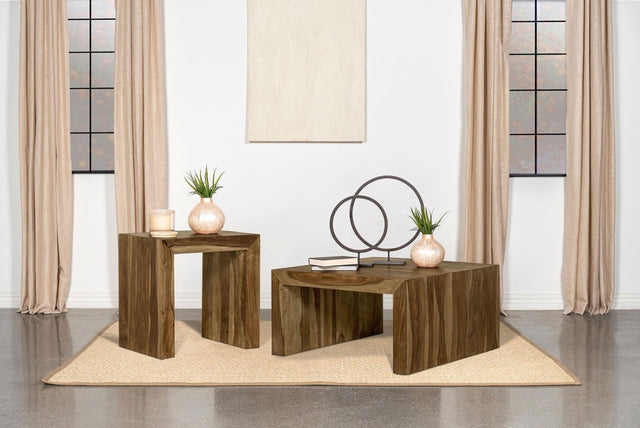 Odilia 2 - Piece Solid Wood Coffee and End Table Set Auburn - Coffee Table Sets available at Alpine Outlets in Denver