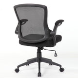 Office Chair & Mid Back Design, Adjustable Height And Foldable Armrests - Black - Swivel Chairs available at Alpine Outlets in Denver