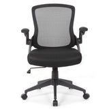 Office Chair & Mid Back Design, Adjustable Height And Foldable Armrests - Black - Swivel Chairs available at Alpine Outlets in Denver