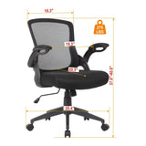 Office Chair & Mid Back Design, Adjustable Height And Foldable Armrests - Black - Swivel Chairs available at Alpine Outlets in Denver