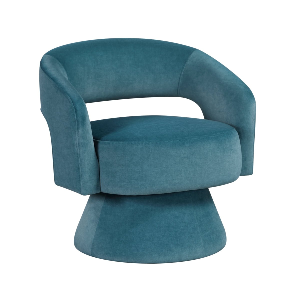 Okak 360° Velvet Swivel Accent Chair - Living Room Furniture - Alpine Outlets