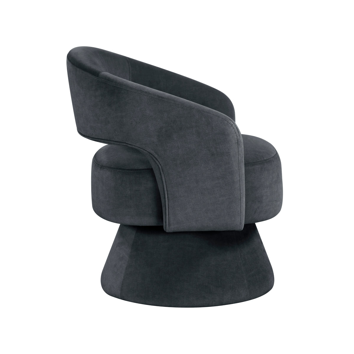 Okak 360° Velvet Swivel Accent Chair - Living Room Furniture - Alpine Outlets