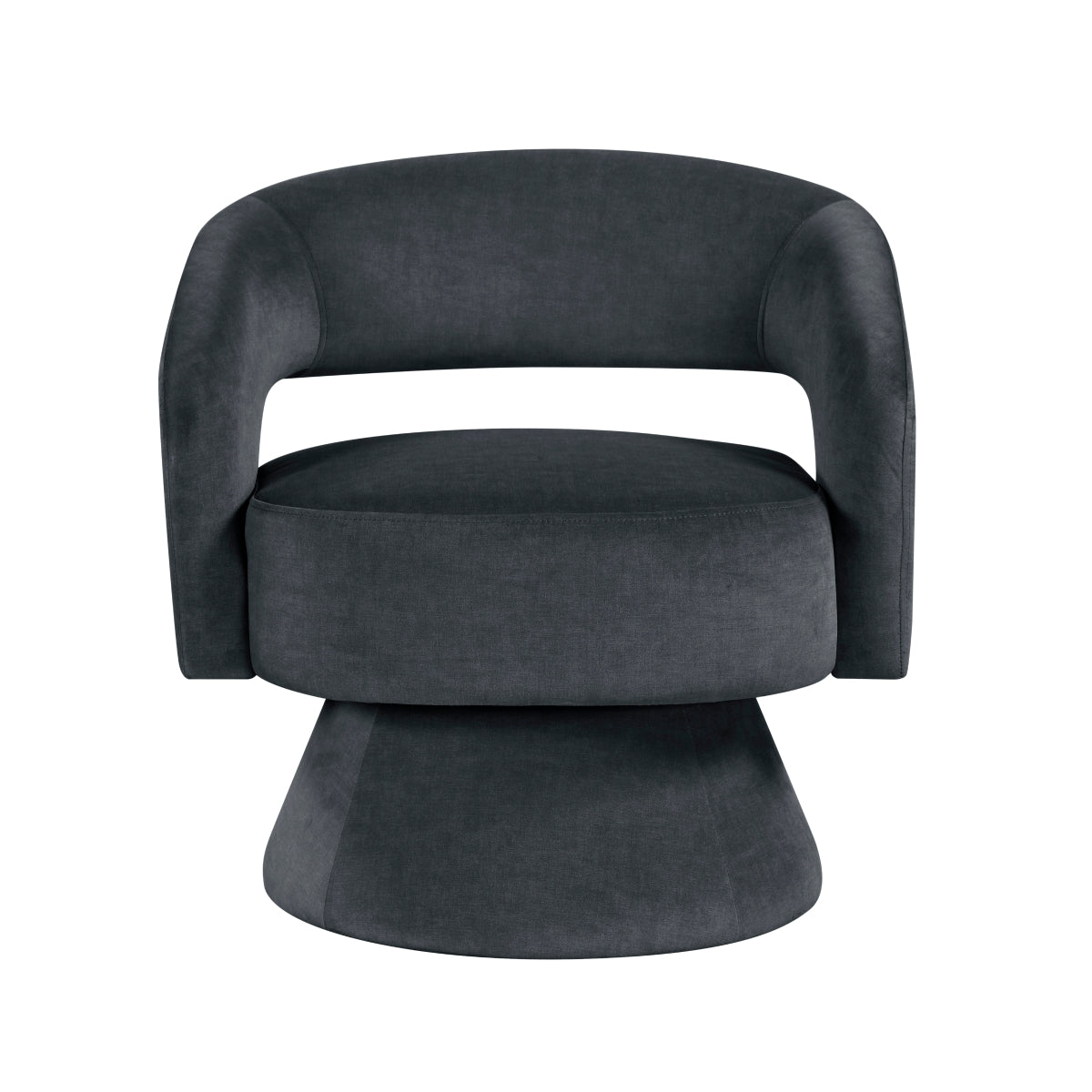 Okak 360° Velvet Swivel Accent Chair - Living Room Furniture - Alpine Outlets