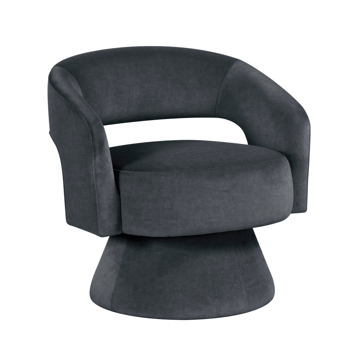 Okak 360° Velvet Swivel Accent Chair - Living Room Furniture - Alpine Outlets