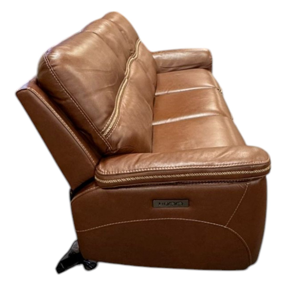 Oliver Leather Power Reclining Sofa with Power Headrests (ID N345678) - Furniture available at Alpine Outlets in Denver