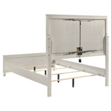 Olivia Queen Panel Bed with LED Headboard - Pearl White - Beds available at Alpine Outlets in Denver