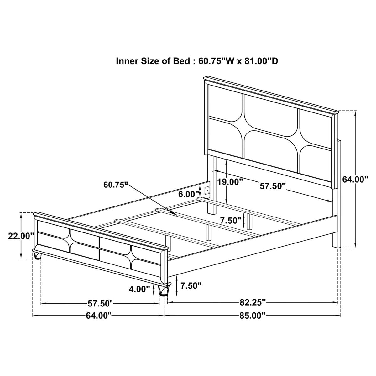 Olivia Queen Panel Bed with LED Headboard - Pearl White - Beds available at Alpine Outlets in Denver