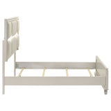Olivia Queen Panel Bed with LED Headboard - Pearl White - Beds available at Alpine Outlets in Denver