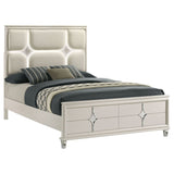 Olivia Queen Panel Bed with LED Headboard - Pearl White - Beds available at Alpine Outlets in Denver