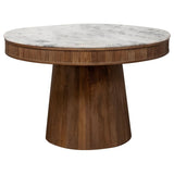 Ortega Round 46 - Inch Marble Top Dining Table - Dining Tables & Bar Tables available at Alpine Outlets in Denver