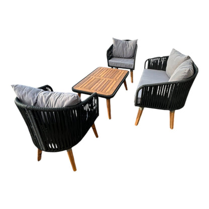 Oulu Living Lova 4 - Piece Wood Patio Set - Alpine Outlets