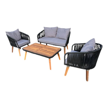 Oulu Living Lova 4 - Piece Wood Patio Set - Alpine Outlets