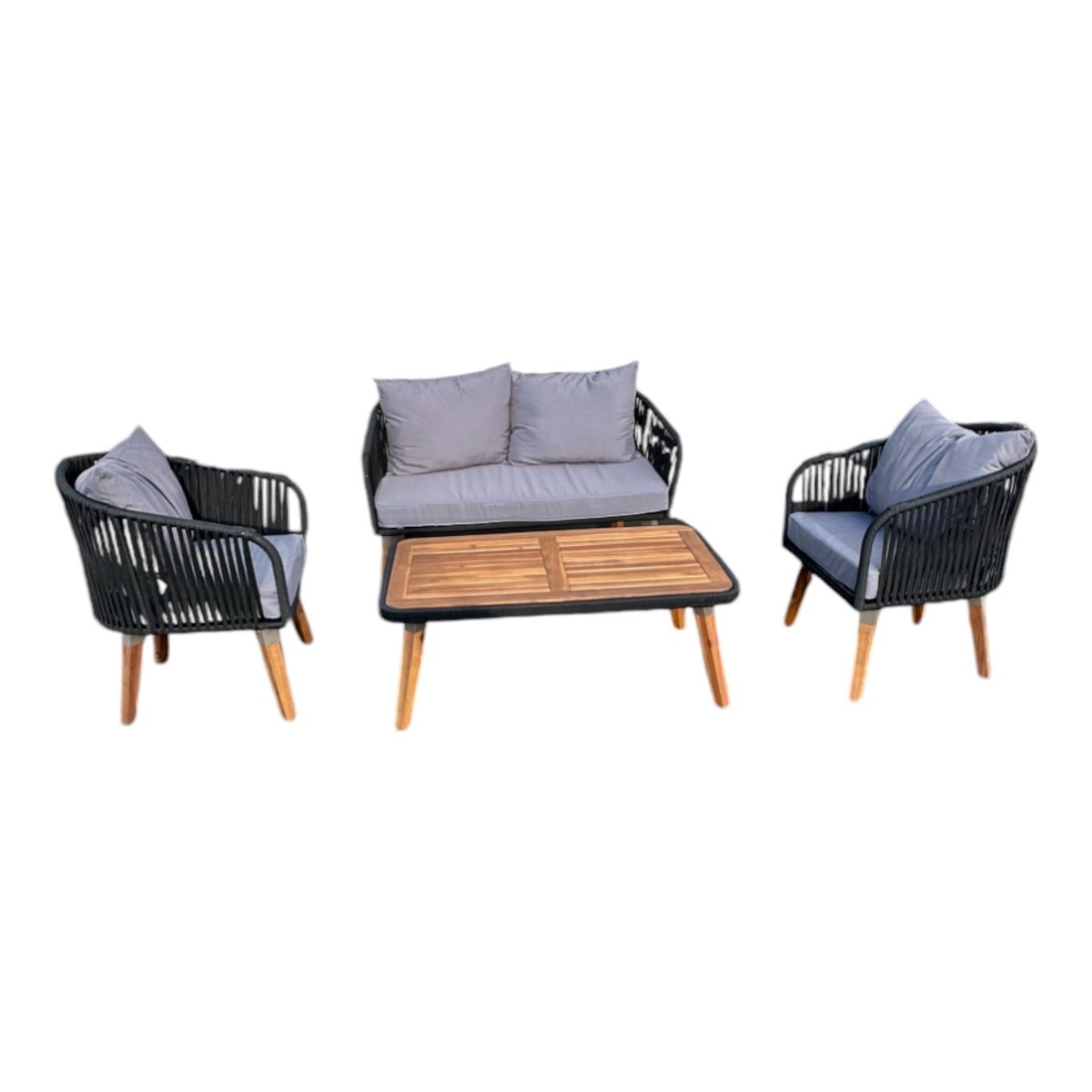 Oulu Living Lova 4 - Piece Wood Patio Set (Auction) - Alpine Outlets