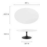 Oval Wood Pedestal Coffee Table - Coffee Tables available at Alpine Outlets in Denver