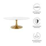 Oval Wood Pedestal Coffee Table - Coffee Tables available at Alpine Outlets in Denver