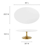 Oval Wood Pedestal Coffee Table - Coffee Tables available at Alpine Outlets in Denver
