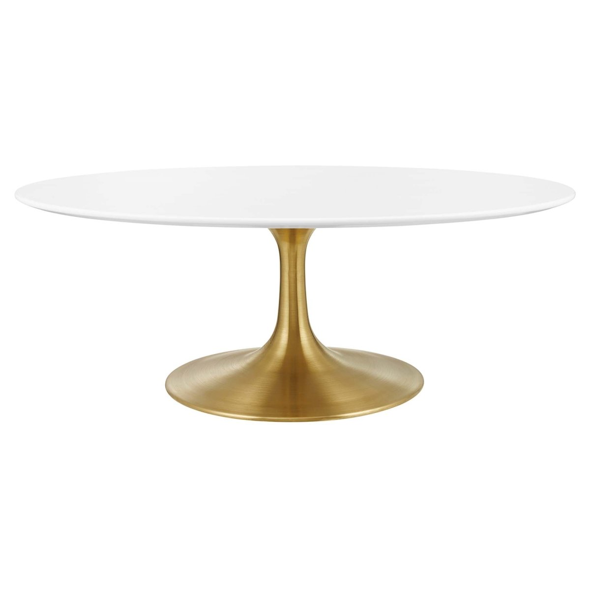 Oval Wood Pedestal Coffee Table - Coffee Tables available at Alpine Outlets in Denver