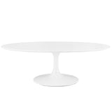 Oval Wood Pedestal Coffee Table - Coffee Tables available at Alpine Outlets in Denver