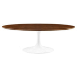 Oval Wood Pedestal Coffee Table - Coffee Tables available at Alpine Outlets in Denver