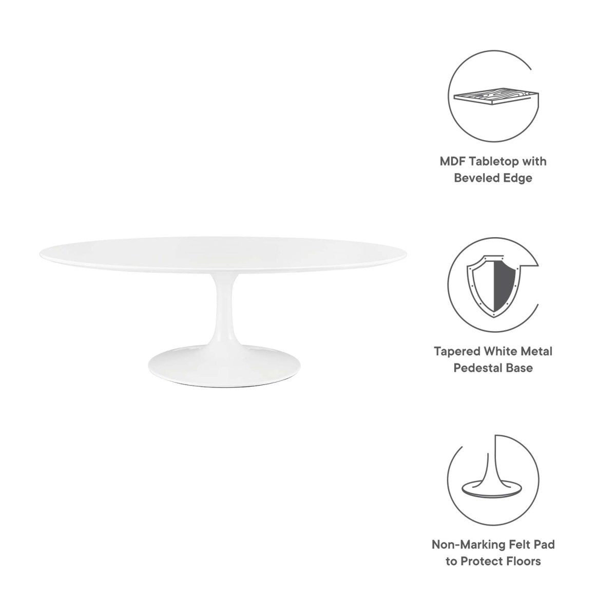 Oval Wood Pedestal Coffee Table - Coffee Tables available at Alpine Outlets in Denver