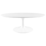 Oval Wood Pedestal Coffee Table - Coffee Tables available at Alpine Outlets in Denver