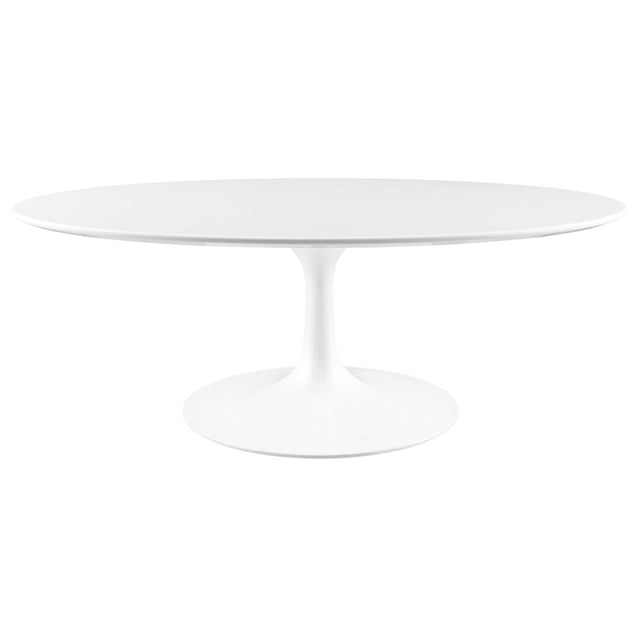 Oval Wood Pedestal Coffee Table - Coffee Tables available at Alpine Outlets in Denver