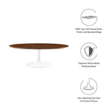 Oval Wood Pedestal Coffee Table - Coffee Tables available at Alpine Outlets in Denver