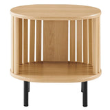 Oval Wood Side Table with Storage and Metal Legs – 20 Inch - End & Side Tables available at Alpine Outlets in Denver