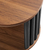 Oval Wood Side Table with Storage and Metal Legs – 20 Inch - End & Side Tables available at Alpine Outlets in Denver