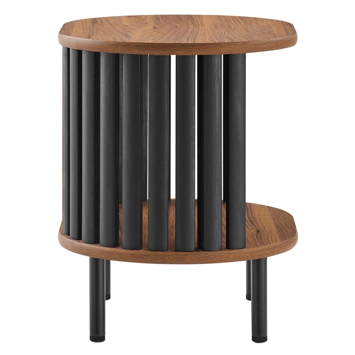 Oval Wood Side Table with Storage and Metal Legs – 20 Inch - End & Side Tables available at Alpine Outlets in Denver