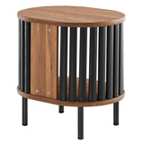 Oval Wood Side Table with Storage and Metal Legs – 20 Inch - End & Side Tables available at Alpine Outlets in Denver