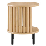Oval Wood Side Table with Storage and Metal Legs – 20 Inch - End & Side Tables available at Alpine Outlets in Denver