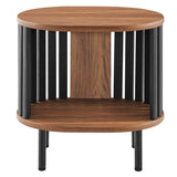 Oval Wood Side Table with Storage and Metal Legs – 20 Inch - End & Side Tables available at Alpine Outlets in Denver