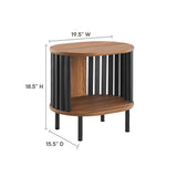 Oval Wood Side Table with Storage and Metal Legs – 20 Inch - End & Side Tables available at Alpine Outlets in Denver