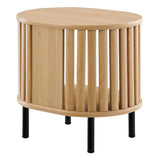Oval Wood Side Table with Storage and Metal Legs – 20 Inch - End & Side Tables available at Alpine Outlets in Denver