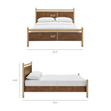 Padded Fabric Platform Bed with Light Oak Accents - Platform Bed available at Alpine Outlets in Denver