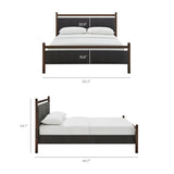 Padded Fabric Platform Bed with Light Oak Accents - Platform Bed available at Alpine Outlets in Denver