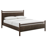 Padded Fabric Platform Bed with Light Oak Accents - Platform Bed available at Alpine Outlets in Denver