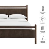 Padded Fabric Platform Bed with Light Oak Accents - Platform Bed available at Alpine Outlets in Denver
