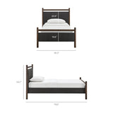 Padded Fabric Platform Bed with Light Oak Accents - Platform Bed available at Alpine Outlets in Denver