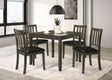 Parkwood 5-Piece Square Dining Set in Dark Ash Brown - Dining Room Sets available at Alpine Outlets in Denver
