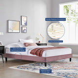 Performance Velvet King Platform Bed with Scalloped Nailhead Headboard - Platform Bed available at Alpine Outlets in Denver