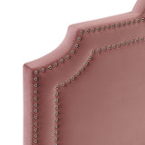 Performance Velvet King Platform Bed with Scalloped Nailhead Headboard - Platform Bed available at Alpine Outlets in Denver