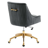 Performance Velvet Office Chair with Gold Base – Gray - Workspace - Alpine Outlets